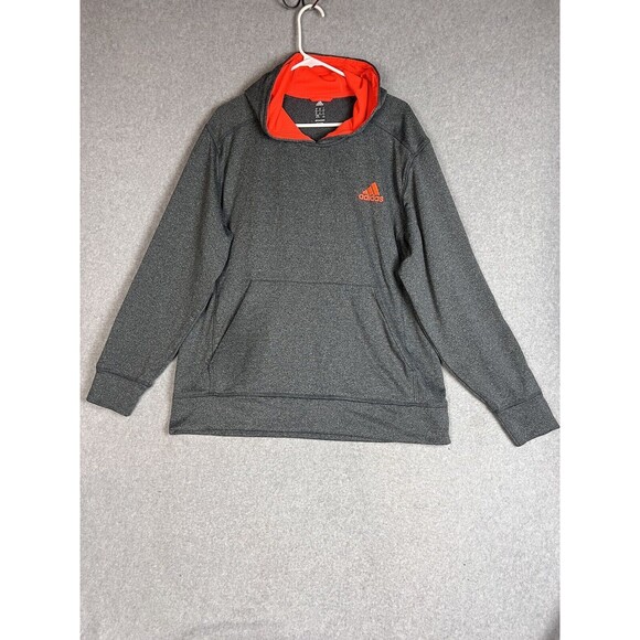 Adidas Ultimate Hoodie Long Sleeve Sweatshirt Men’s XL Grey & Orange Climawarm - Picture 1 of 10